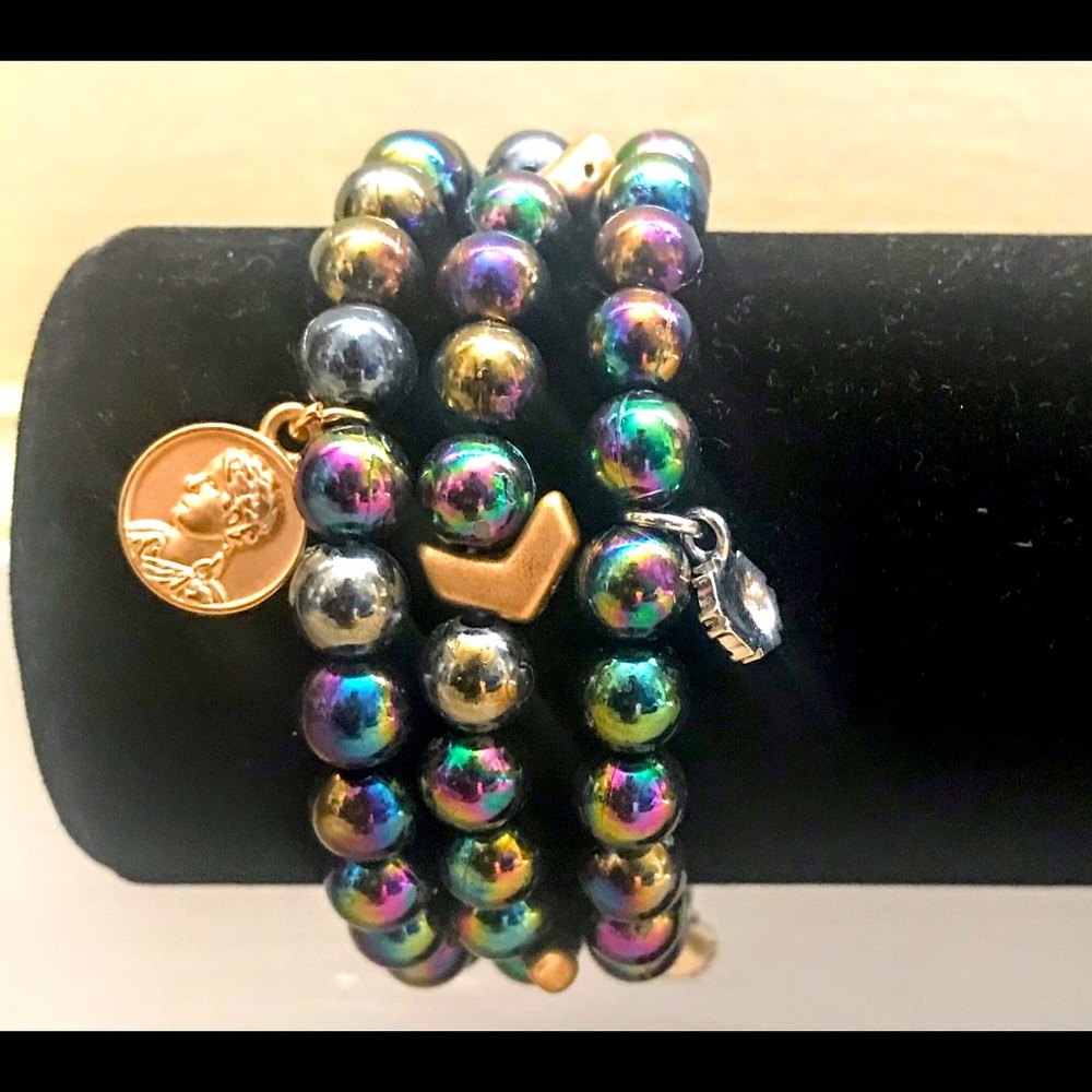 Multicolored faux pearls bracelet